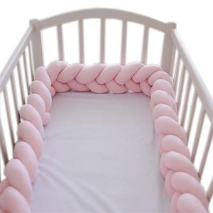 1m-3m Baby Bett Zaun Stoßstange Weiches Bett Geflecht Knoten Kissen Kissen Baby Home Laufstall Auf Bett Zaun Tor Kinder Schienen Zimmer Dekor 211025