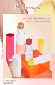 Feuchtigkeitsspendendes Lippen-Wangen-Make-up, Rouge, Highlight-Konturstifte, Concealer, glatte natürliche Multiasking-Kosmetik, einfach anzuwenden, 6 Farben, DHL