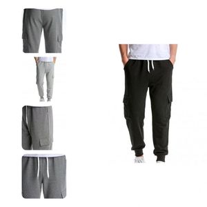 Calças masculinas punhos nervurados na moda calça de treinamento de cordão ajustável na cintura