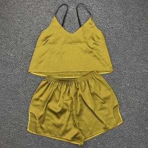 Damen-Nachtwäsche, sexy Damen-Pyjama-Set, weiße Spitze, V-Ausschnitt, ärmelloses Cami-Top und Shorts, modische Spitze, Patchwork-Pyjama 210622