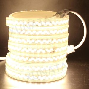 Strips AC 220V LED-Streifen Flexibles Band Seil 5630 SMD 180LEDS / M Wasserdichte Lichtlaterne UK-Stecker Hochwertiger Streifen