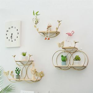 Andere Wohnkultur 1pc Nordic Modern Weought Eisen Wand montiert Rack Lagerung Regale Dekorationen für Wohnzimmer Schlafzimmer