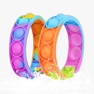 Fidget Toys Push Bubble Bracciale in silicone Puzzle Decompression Sports Finger Toy per bambini e adulti