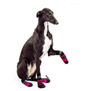 Sapatos para cães de estimação, 4 unidades, azul rosa, à prova d'água, inverno, antiderrapante, botas de neve, protetor de pata, quente, reflexivo, para cães médios e grandes, labrador h2264