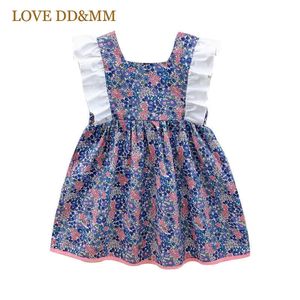 Amore DDMM Girls Dresses Estate Moda Flower Bow Dress Sweet Kids Party Princess Costumes Toddler Bow Abbigliamento 3-8 y 210715