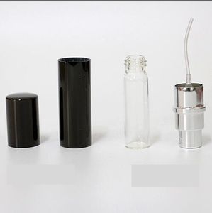 -5mlミニ詰め替え可能な便利な空のアトマイザー香水瓶ポンプアルミスプレーボトル化粧品容器トラベルパルファムギフトブラックカラー