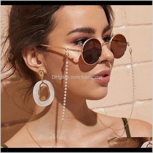 Chains Eyewear & Aessories Drop Delivery 2021 Fashion Eyeglasses Imitation Pearl Beaded Sunglasses Chain Mask Hanging Rope Women Outside Casu