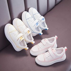Kids White Sneakers Shoes For Boys Girls Children Trainers Leather Shoes School Platform Casual Shoes New 2019 6 8 10 12 Years G1025