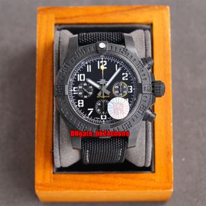 4 Stiller GF Süper Baskı Saatler XB0180E41B1W1 45mm Otomatik Chronograph Volcano Özel Polimer Erkek İzle Siyah Arama Kauçuk Kayış Gents Saatı