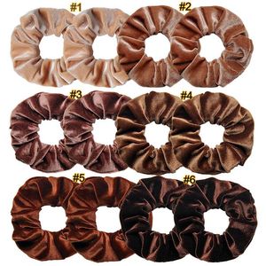 Wholesale stretch ropes for sale - Group buy Women Velvet Scrunchies Stretch Ponytail Holders Elastic Hairbands Solid Color Ladies Hair Ropes ties Accessories