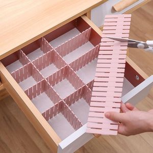 47*7cm 4pcs Plastic Drawer Grid Separator Divider Partition Storage Organizer Underwear Socks makeup Clapboard Storage Drawers RRE13091