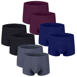 8st/Lot Män underkläder Sömlösa män Boxare Luxury Silk Antibacterial Boxers Boxer Spandex 3D Crotch Boxer Nylon Shorts H1214