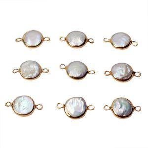 Naturalne koraliki barokowe 13mm białe przyciski perły krawędź złącze biżuterii akcesoria