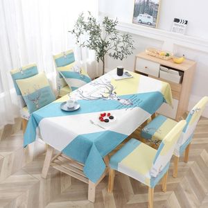 Table Cloth Home Rectangle Square Waterproof Oliproof Anti-Scald Chair Cover For El Dining Set