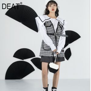봄과 여름 패션 여성 의류 피터 바지 칼라 전체 슬리브 스트라이프 풀오버 셔츠 WP69200 무료 크기 210421