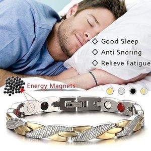 Magnetic Stainless Bracelet for Women Twisted Healthy Power Therapy Magnets Magnetite Bracelets Bangles Men Health Care Jewelry