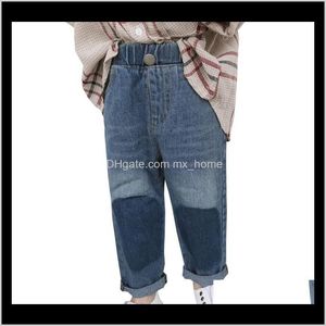 Jeans kläder baby moderskap droppe leverans 2021 mode ins stil pojkar solid rak baby lösa denim byxor barn byxor cbvox