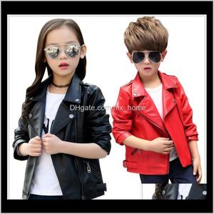 Baby Clothing Baby Maternity Drop Delivery 2021 Big Boys Girls Leather Jackets Spring Autmn Children Fashion Jacket Coats Kids Outwear 100160