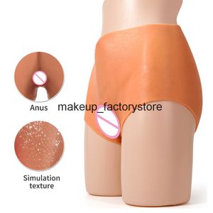 Massaggio Silicone Realistico Vagina Pantaloni Figa Pantaloni per uomo Crossdresser boxer slip transgender crossdressing Regina da maschio a femmina