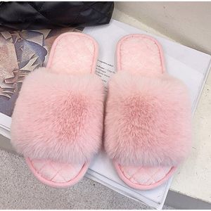 Chinelos Mulheres Felry 2021 Casa Interior Feminino Casa Plana Sapatos Casuais Slipper Plush Slip em Open Toe Ladies Slides Moda