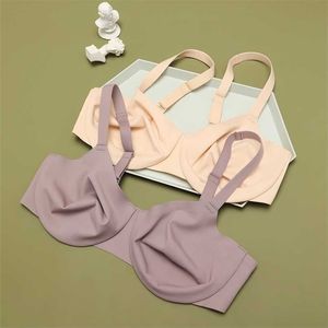 Copertura completa senza soluzione di continuità da donna indietro Plus Size Formato sfoderato Comfort Underwire Bra 211110