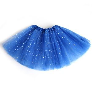 Kjolar 3-8t baby stjärna glitter dans tutu kjol 3 lager tulle toddler pettiskirt tule tjejer barn skiner