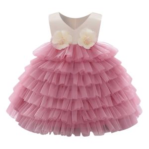 Girls Dress sleeveless Kids Ruffled Princess Bridesmaid Pageant Gown Birthday Party Wedding Summer Q0716