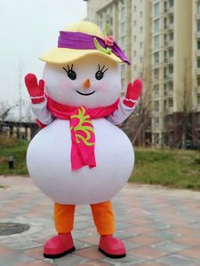 Jul Snowman Baby Girl Mascot Kostym Fancy Dress för Halloween Carnival Party Support Anpassning