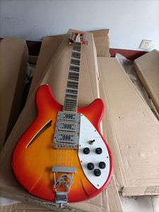 12 Struny Rickenback Guitar Blue Lub Cherry Red 3 Pickups Ricken Electric-Gitara Najwyższej Jakości Half Hollow Body Ric Guitarra