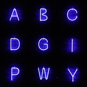 Wholesale fairy wall decorations resale online - Blue Alphabet Led Neon Letter Sign Fairy Lights Festoon Garland USB Battery Operated Indoor Bedroom Wall Christmas Decoration