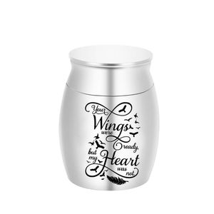 Seagull keepsake cremation urn mini feather ashes urn to store a small amount of liquid and powder commemorative items-Your wings were ready but my heart was not