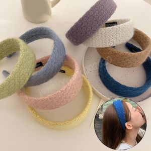 Retro wełniana pałąk Delikatny Moher Knitting Headband Ogólna krawędź temperament do akcesoriów do włosów głowy