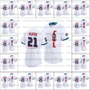 Anpassad 2021 All Star Game White Flexbase Baseball Authentic Jersey Double Ed Embroidery Men Women Youth 1