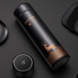 Thermos intelligente da 500 ml Bottiglia d'acqua con display della temperatura Boccette per vuoto es Tazza da tè Tazza da caffè in acciaio inossidabile 210615