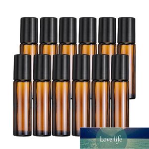 12pcs 10ml Amber Roll on Glass Bottles Essential Oil Container Empty Refillable Bottle Thick For Perfume Oils Cosmetic Liquid