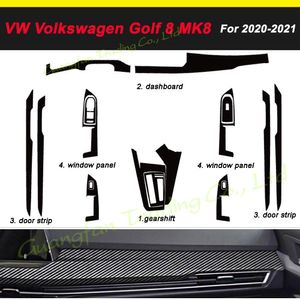 För Volkswagen Golf 8 MK8 2020-2021 Interior Central Control Panel Door Handle 3D/5D Carbon Fiber Stickers Decals Car Styling Accessorie