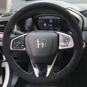 Honda 10. Nesil Accord 19 Inspire Civic Vezel X-RV DIY özel deri süet araba direksiyon simidi kapağı