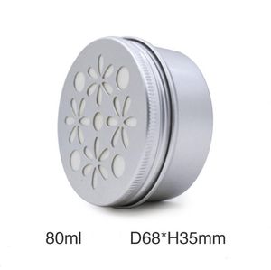 80ml Aluminum Cosmetic Cream Jar Box Pot Air Freshener Packaging Container Aromatherapy Perfume Hollow Screw Thread Lid SN3935