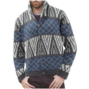 Giacche da uomo Giacca invernale alla moda con cappuccio e autunno con tasche a righe retrò Maglione Cappotti caldi lavorati a maglia a maniche lunghe