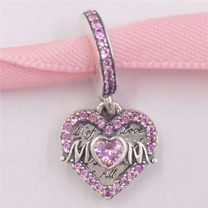 925 Sterling Silver Jewelry Pandora Ludzie Heart Mom Dangl Charm Chain DIY Bransoletki Dokonywanie Dla Kobiet Dziewczynki Naszyjnik Kitki Kitki Mężczyźni Box Europe Beads 799402C01