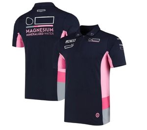 2023 Racing Point Team Polo Shirt Lapel T-shirt F1 Racing Suit Short-Sleeved Men's Clothing Formula One Team Work Clothes CUS266D