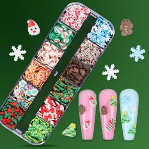 Nail Art Decorations Christmas Flake Charms Design Slice Decoratie Acryl Polymeer Clay Ginger Doll Nails Accessoires Manicure Supplies Set