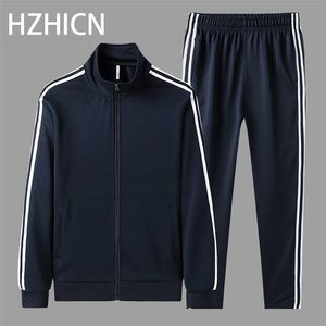 Erkek Setleri Polyester Kazak Spor Pamuk Spor Salonları Bahar Ceket + Pantolon Rahat erkek Eşofman Spor Fitness Ropa Hombre 211123