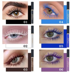 6pcs Conjunto rímel rímel cílios coloridos à prova d'água encantadora de crueldade duradoura Volume vegano grátis para colorir os olhos maquiagem azul roxa azul