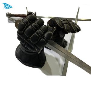 Armbåge knäskydd Five Finger Custom-Made Steel Sword Heavy Training Wrist Protection Fencing Glove Front Leg and for Pad