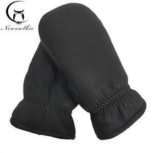 Men's sheepskin gloves men's leather winter outdoor warm double layer thickened deerskin design 220113