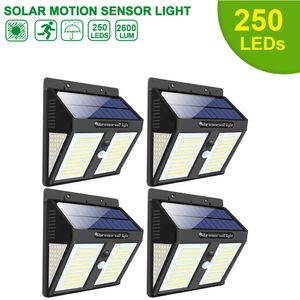 Luzes de segurança ao ar livre do diodo emissor de luz solar 2200mAh que trabalha 12 horas Lâmpada de parede solar impermeável do sensor de movimento para a decoração do trajeto do jardim