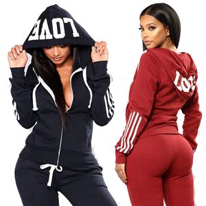 Спортивный комплект Женщины Scestsuits Sportswear Sexy Motion Genhish Пальто Брюки Напечатанные буквы Двухструктурные Набор Одежда Прогулка Yoga Домашняя улица Девушки Длинные Рукава Одежда