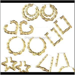 Charm Jewelry Drop Delivery 2021 Limited Acrylic Hiphop Earings Oorbellen Orecchini Large Bamboo Joint Hoop Earrings Hip-Hop Tone Big Circle