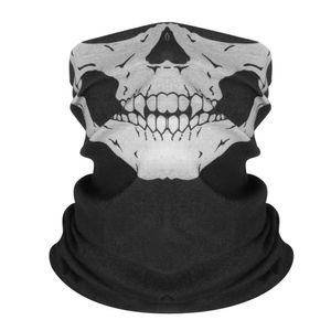 100 pcs máscara de halloween festival máscaras crânio esqueleto motocicleta ao ar livre bicicleta multi função gargalo aquecedor fantasma metade rosto véu lenços 25 * 50cm fedex ou dhl entrega